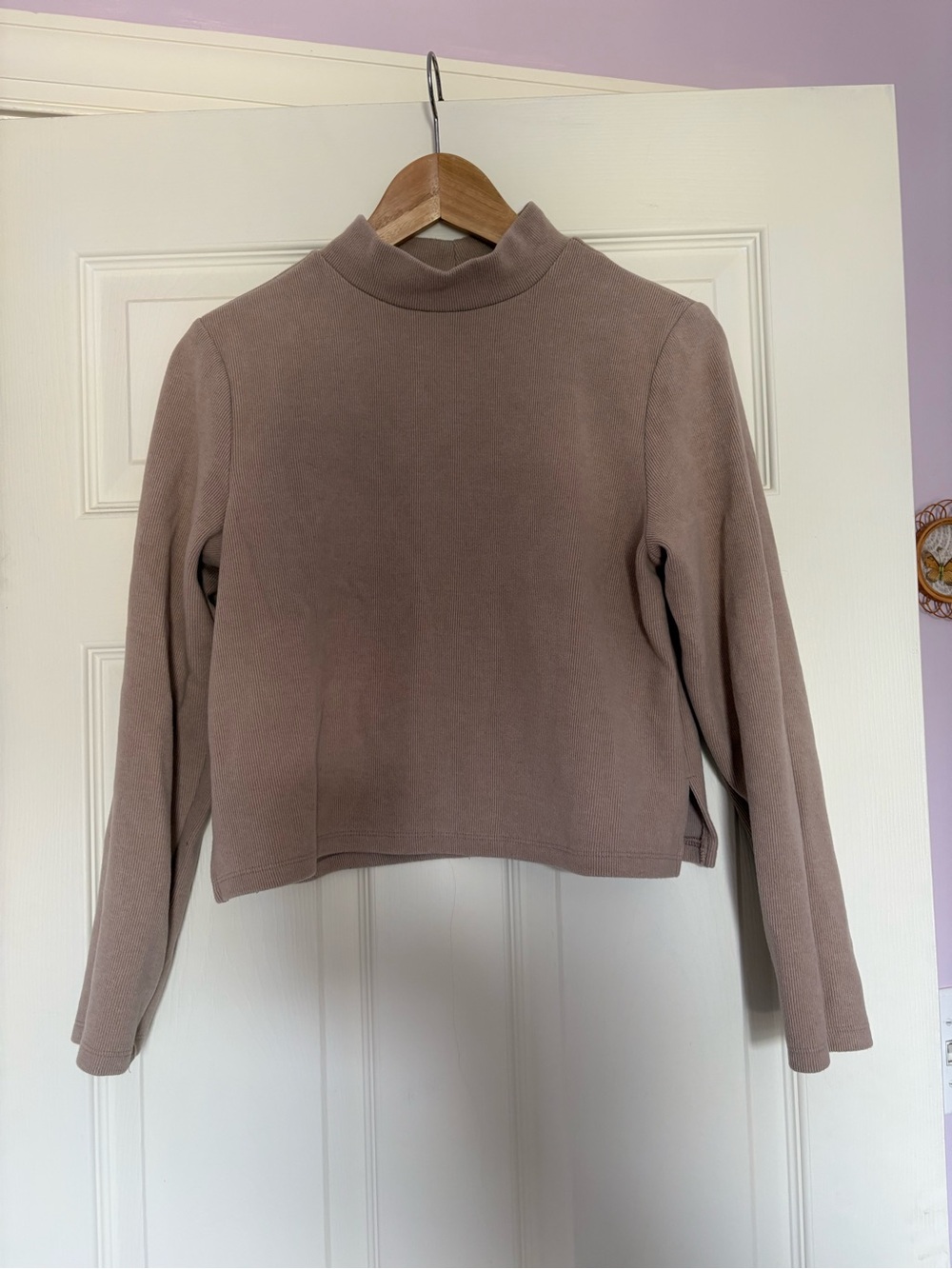 Old Navy Tan Mock Neck Long Sleeve Top